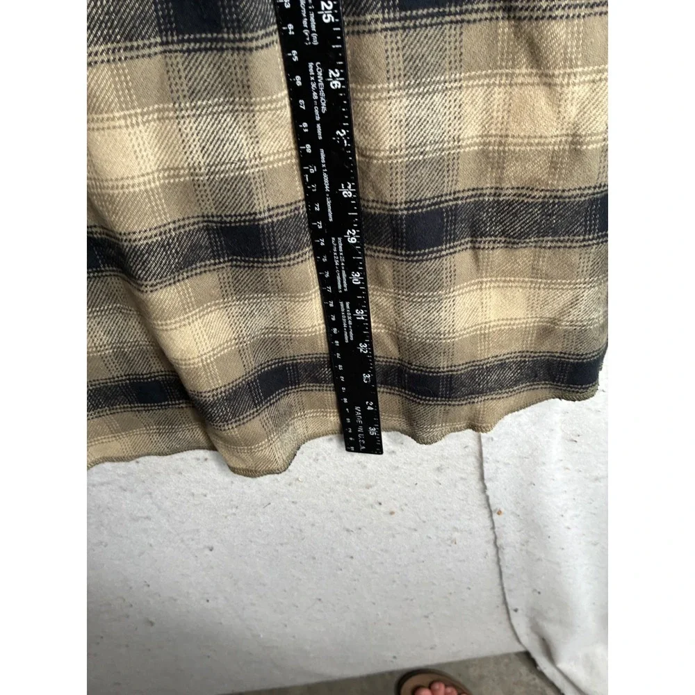 Wrangler Mens Plaid Western Snap Shirt Tan Black XLT Tall 75273AA Long Sleeve